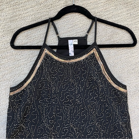 Alya Black Beaded Shift Mini Dress - Picture 4 of 5